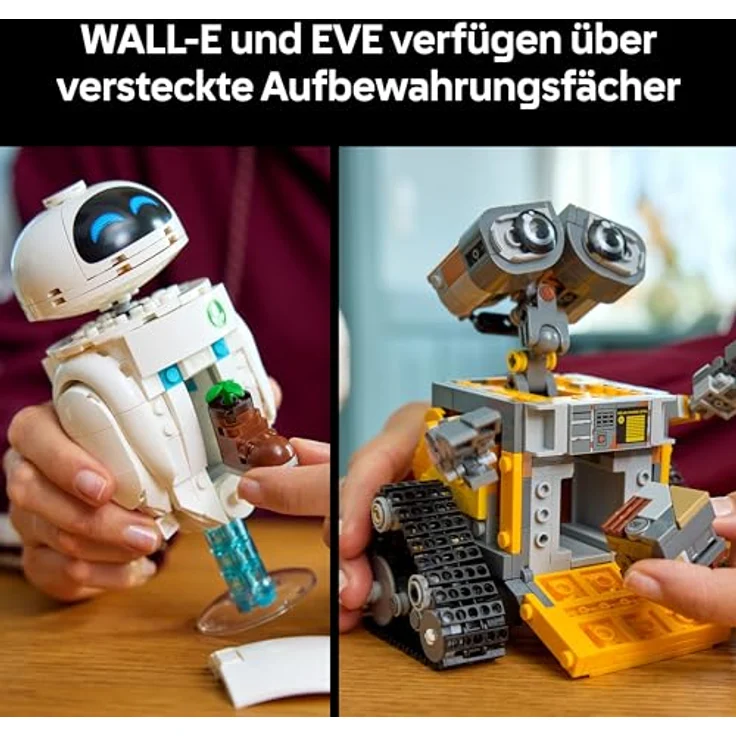 LEGO ǀ Disney and Pixar Wall-E und EVE, 811-teiliges Bauset für Erwachsene mit M-O & Hal Figuren, kreative Deko und DIY Erlebnis, Set 43279 – Bild 3