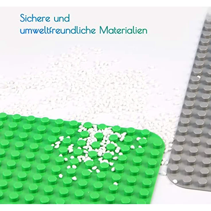 Große Bauplatte Kompatibel mit Duplo Platten,große Grundplatte,38*38cm Platten-Set für Kreatives Spielen, Lernspielzeug (Grün, Grau, Hellgrün) – Bild 6