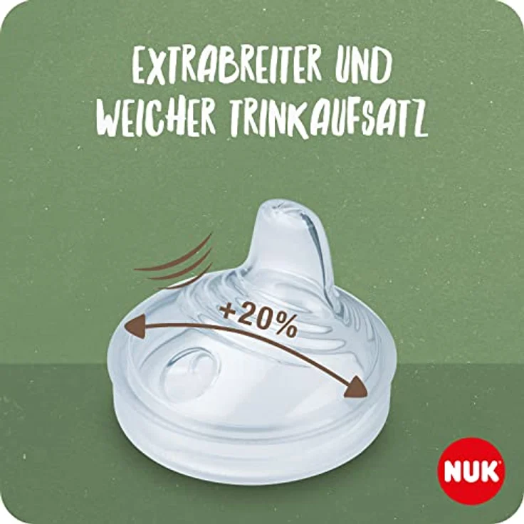 NUK for Nature Trinklernflasche | aus nachhaltigem Material | extra breite und weiche Lippenauflage | mit Temperature Control | auslaufsicher | ab 6 Monaten | 150ml | BPA frei | grün – Bild 3