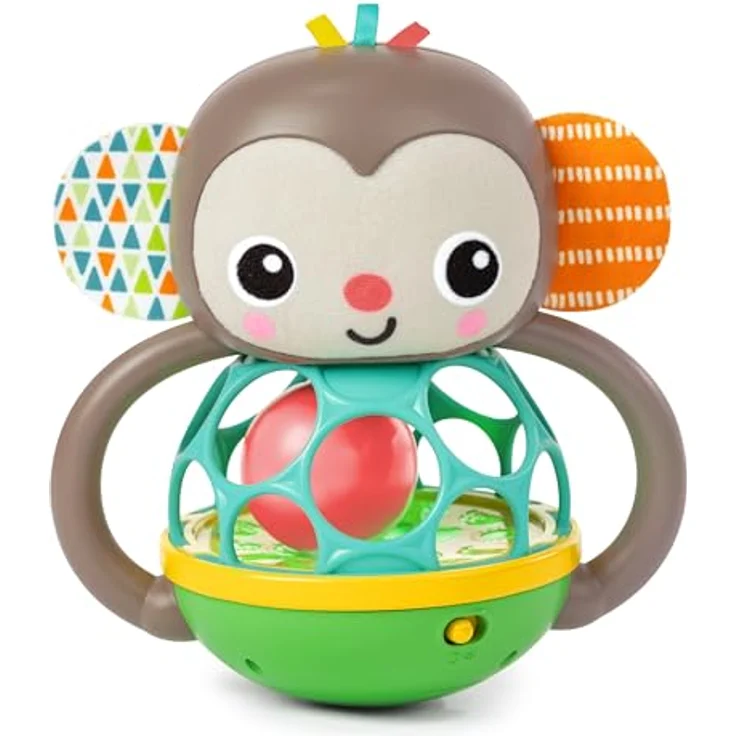 Bright Starts Grab & Giggle Monkey™ Multi-Sensory Toy, Greifspielzeug mit Sound und über 20 Geräuschen, für Babys ab 6 Monaten – Bild 1