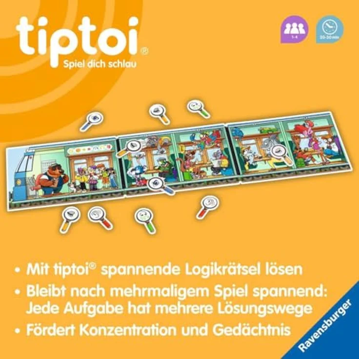 Ravensburger tiptoi® Spiel - Team SMART ermittelt - Diebstahl im Tier-Express, interaktives Lernspiel für Kinder über 3 Jahren – Bild 6