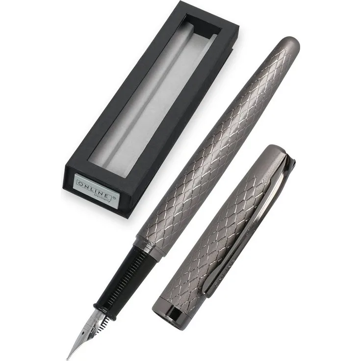 Online Pen Eleganza Füllhalter Diamond Titan, inkl. Tintenpatrone, Federstärke medium, in Geschenkbox