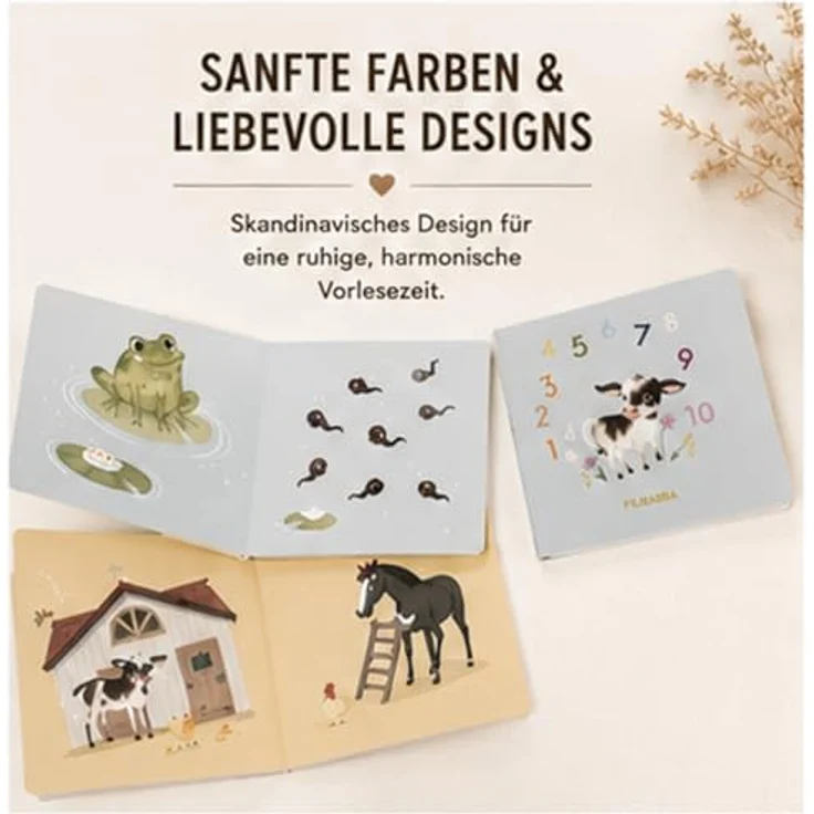 FILIBABBA Lernspielzeug Bilderbuch „Zahlen entdecken“ – Bauernhof & Zahlen lernen ab 12 Monaten, dicke Pappseiten, kinderfreundliches Design – Bild 6