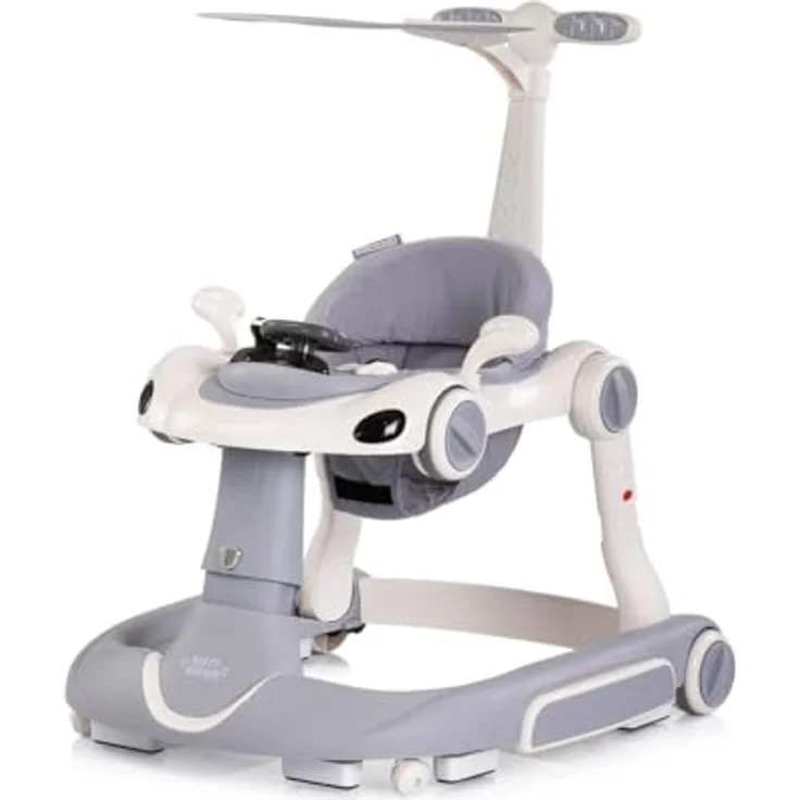 Chipolino Happy Walker 5 in 1, Lauflernhilfe mit Schaukelfunktion, Musik, Lichtern und drehbaren Rädern, grau – Bild 2
