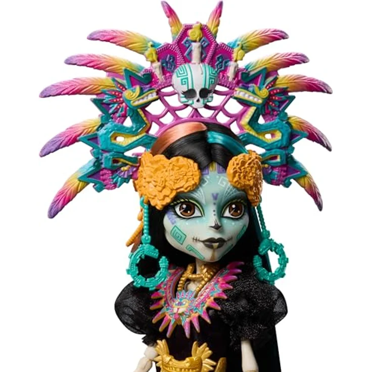 Mattel Lalka Monster High Skullector Skelita Calaveras, Sammelfigur zur Edycja Día de Muertos, 32 cm, mehrfarbig – Bild 3