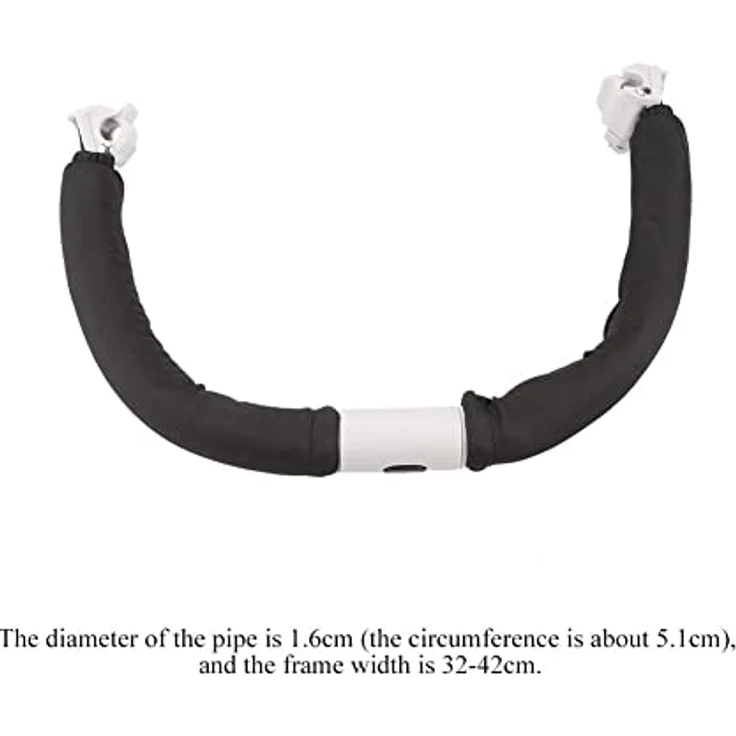 Kunststoff and Stahlrohr Kinderwagengriff Sicherheitsbügel Buggy Universal Griff Sicherheitsarmlehne Stoßstange verstellbarer Kinderwagen für Kinderwagenzubehör schwarz grün (schwarz) – Bild 8
