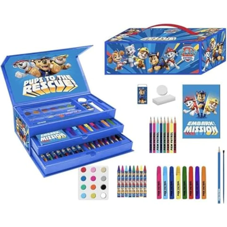Cerda Paw Patrol Farbkasten, Kinder Malkoffer Kreativset mit umfangreichem Mal- und Bastelzubehör, kompakt und transportabel – Bild 2