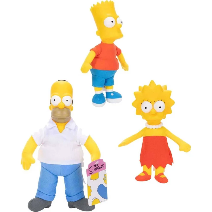Jakks Pacific The Simpsons Teddy-sortiment, Kuscheltier in Gelb, assortierte Charaktere (Homer, Marge, Bart, Lisa, Maggie)