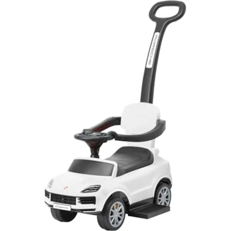 Milly Mally Porsche Cayenne Rutschauto mit Gehstock, Kunststoff, Weiß