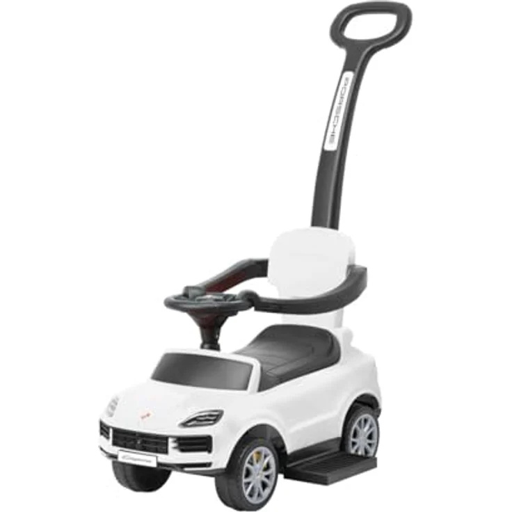 Milly Mally Porsche Cayenne Rutschauto mit Gehstock, Kunststoff, Weiß – Bild 1
