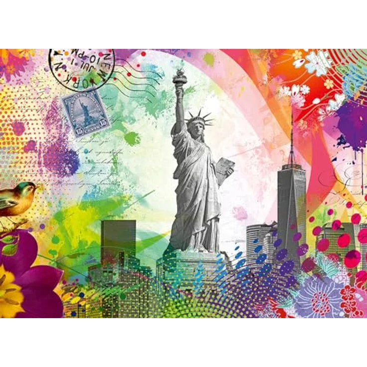 Ravensburger Puzzle 12000368 - Postkarte aus New York - 500 Teile Puzzle für Erwachsene und Kinder ab 12 Jahren, Stadt-Puzzle New York - Qualitäts-Puzzle mit handgefertigten Stanzmessern und reflexfreiem Puzzlebild – Bild 1