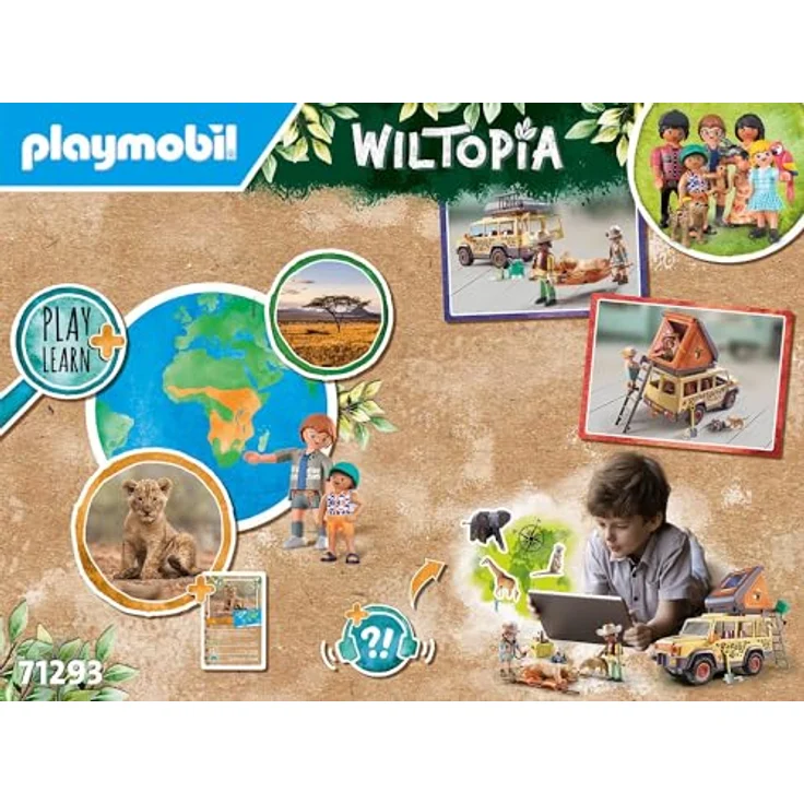 Playmobil® Mit dem Geländewagen bei den Löwen (71293), Wiltopia Konstruktions-Spielset, (98 St), teilweise aus recyceltem Material, Made in Germany – Bild 5