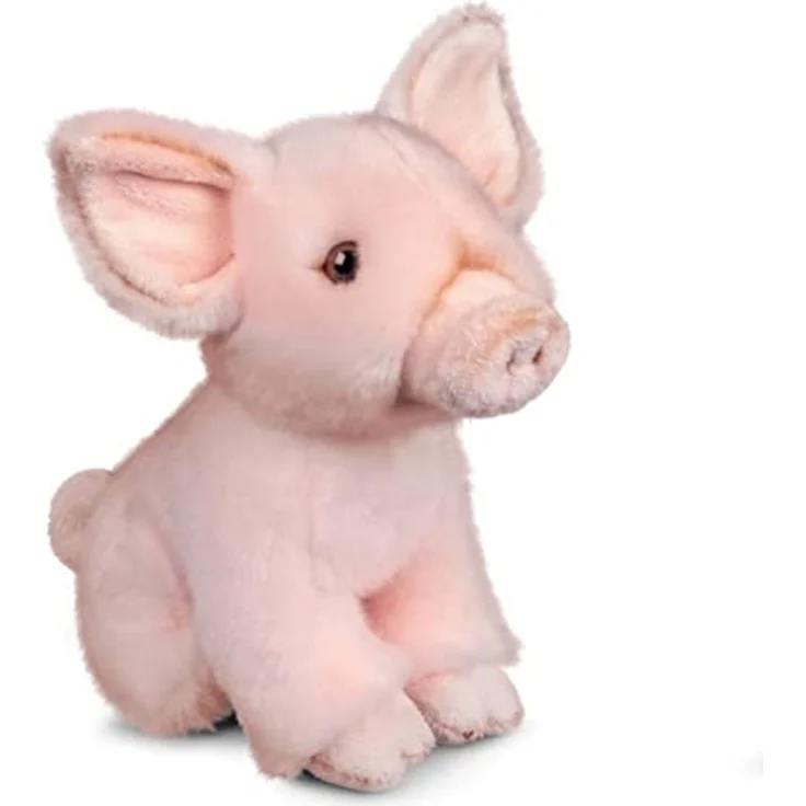 One for Fun Plüsch-Schwein Piggy, hochwertiges Kuscheltier mit realistischen Details und Miniaturbuch über das Tier – Bild 2