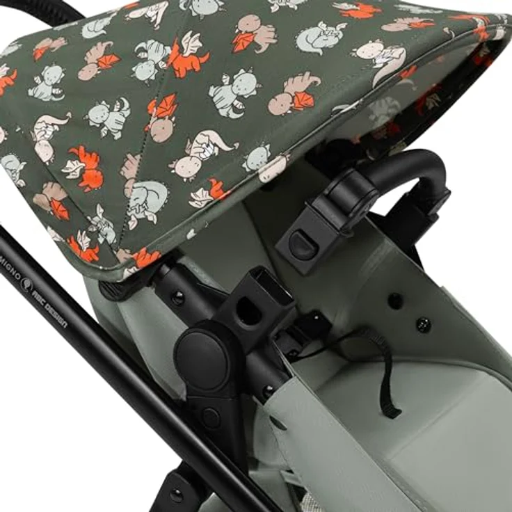 ABC Design Migno Puppenwagen, Kinderwagen für Puppen bis 53 cm, schwenkbare Vorderräder, höhenverstellbar, inkl. Babywanne und Sportsitz – Bild 6