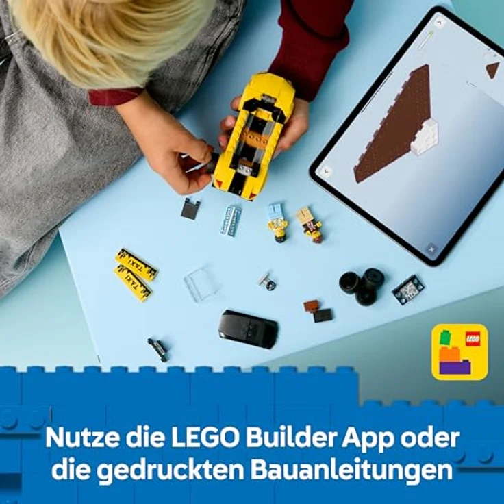 LEGO City Gelbes Taxi (60487), 122-teiliges Spielset für Kinder ab 5 Jahren, Elektro-Design, Maße: 13x5x5 cm – Bild 6