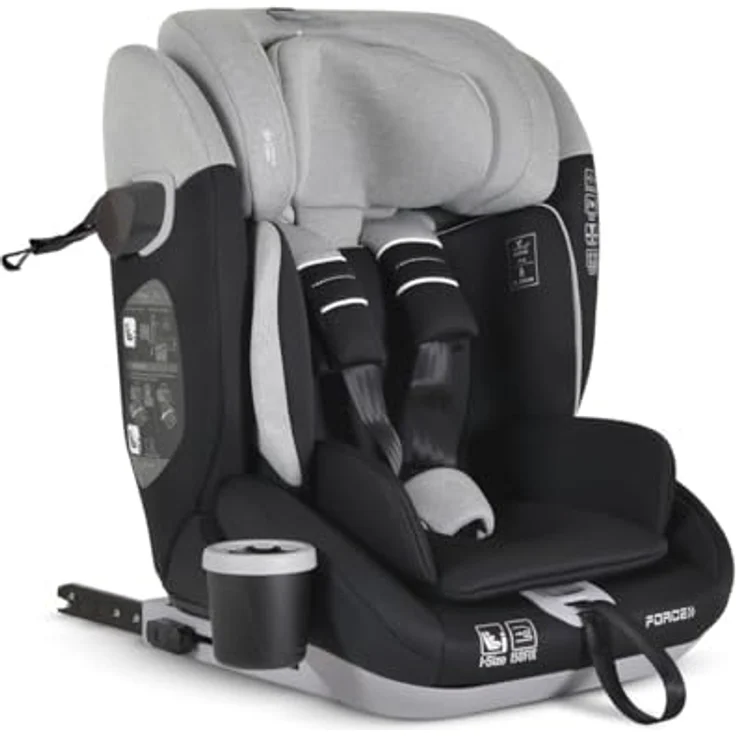 Cangaroo Force i-Size 76-150, Reboarder Kindersitz mit Isofix, SPS-Seitenschutzsystem und verstellbarer Kopfstütze, schwarz – Bild 3