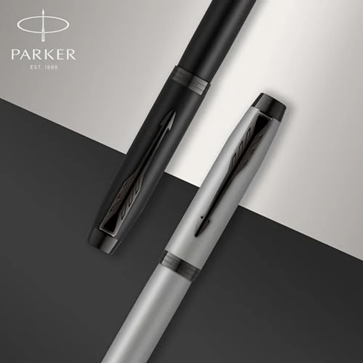 Parker Pen IM Black Lacquer, Schreibstift mit Edelstahlfeder in Schwarz – Bild 6
