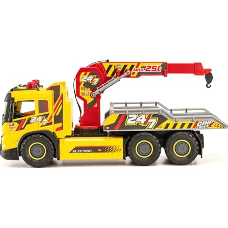 Dickie Toys Giant Tow Truck, Volvo FMX, mit Licht & Sound, manuellem Kran und Kippfunktion, Ladefläche – Bild 4