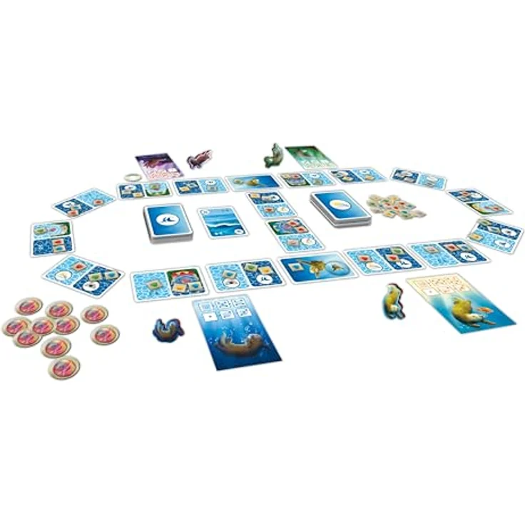 Magellan Otter World, Familienspiel mit beweglichem Spielfeld und niedlichen Otter-Illustrationen, produziert in Deutschland – Bild 3