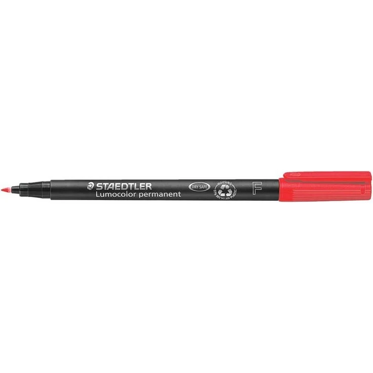 STAEDTLER Permanentmarker Lumocolor permanent F, wisch- und wasserfest, wischfester Filzstift in 0,6 mm (F) Strichstärke