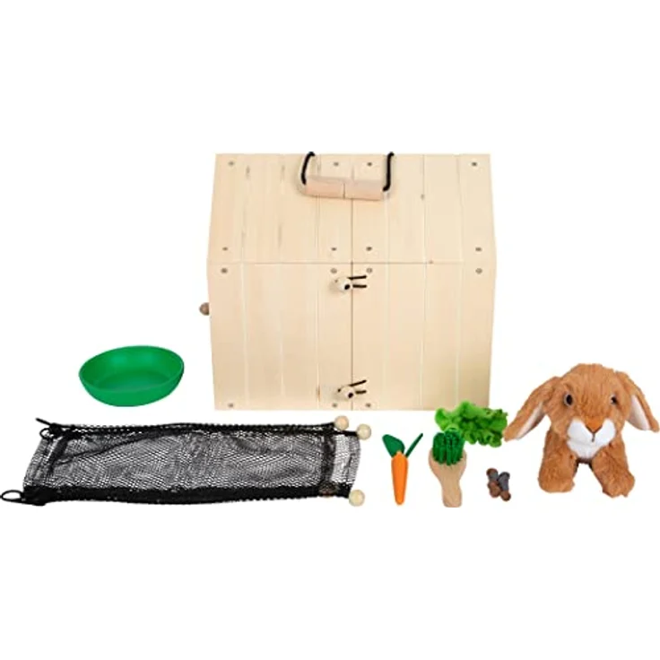 Hasenstall, Spielzeug aus Holz, mit Hase und Zubehör, von Small Foot - Preisvergleich – Bild 12