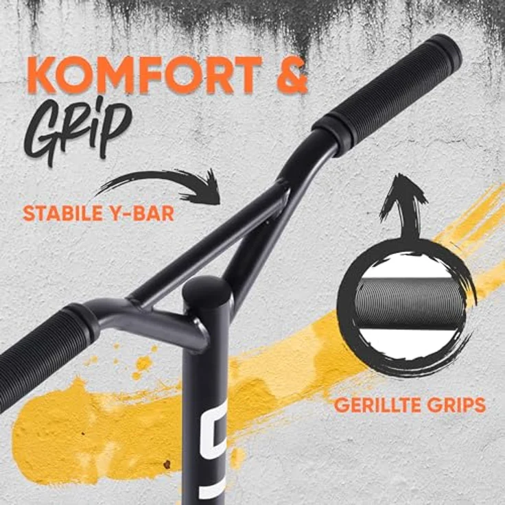 Apollo Stuntscooter Gravity, Kinderroller Trick Roller für Beginner, Schwarz/Grün, rutschfestes Deck, Kugellager, Aluminiumrahmen – Bild 5