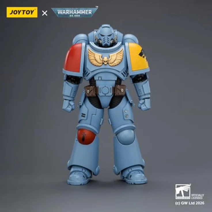 Joy Toy Warhammer 40,000 Space Wolves Intercessor Figur, 12 cm hoch, vollständig beweglich mit Bolzengewehr und Kettenschwert – Bild 2