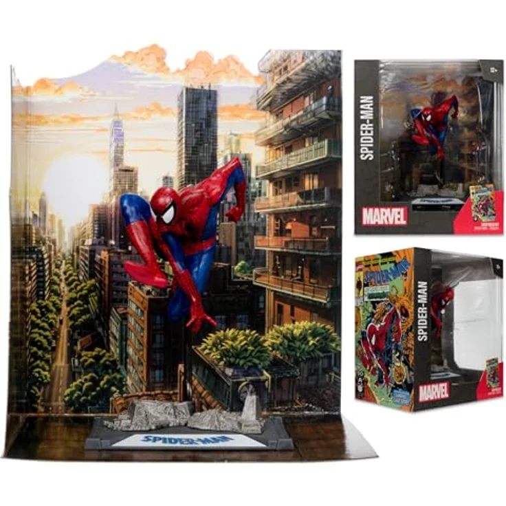 McFarlane Toys Marvel Spider-Man Figur 1:10 mit Szene, inspiriert von Spider-Man Ausgabe #6, inklusive Sammelkarte – Bild 5