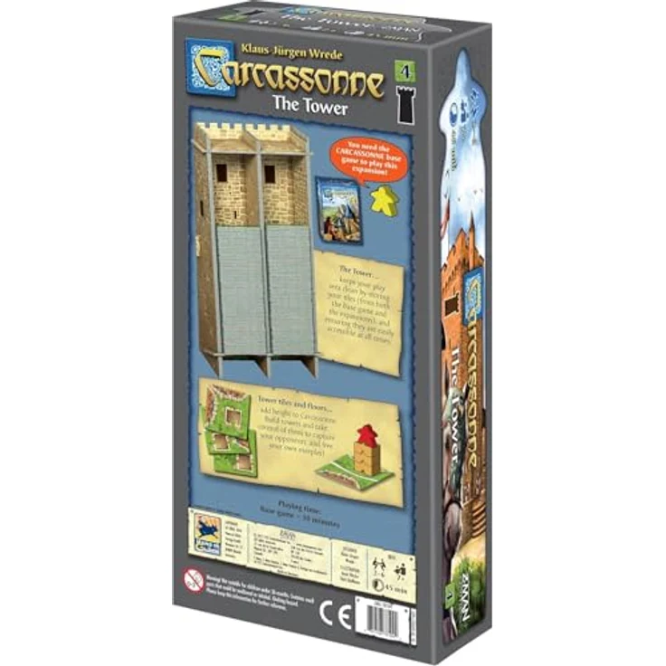 Z-Man Games Carcassonne: Der Turm 4. Erweiterung, Brettspiel für 2-6 Spieler, englisch, 2017 Edition – Bild 4