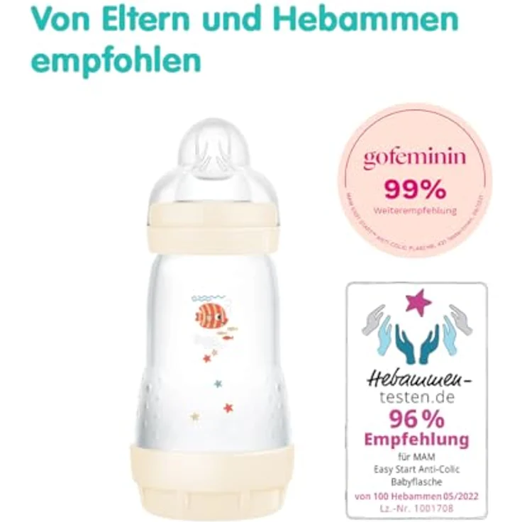 MAM Easy Start Anti-Colic Babyflaschen Set XXL, mitwachsende Baby Erstausstattung mit Schnuller, Flaschen, Sauger und mehr, Baby Geschenk Set, ab Geburt, beige – Bild 4