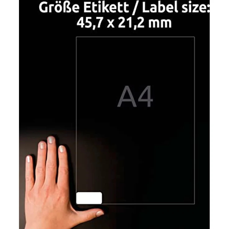 AVERY Zweckform J4778-10 Wetterfeste Folienetiketten Inkjet (480 Aufkleber, 45,7x21,2mm auf A4, extrem stark selbstklebend, wasserfest, strapazierfähig, bedruckbare Outdoor Klebefolie) 10 Blatt, weiß – Bild 4