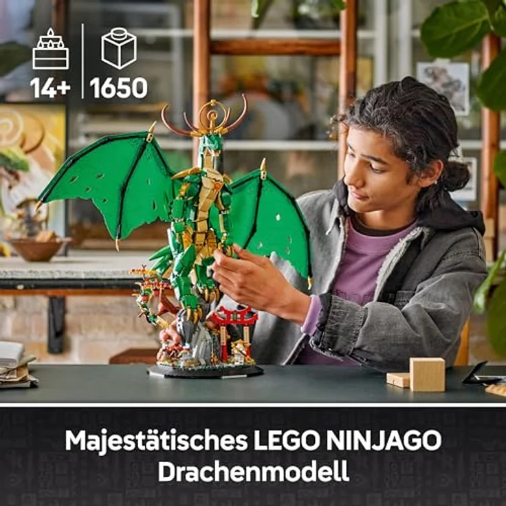 LEGO Ninjago 71847 Der Wächterdrache Bausatz, 48 cm Modell mit beweglichem Drachen und Meister Wu Minifigur, Mehrfarbig – Bild 2