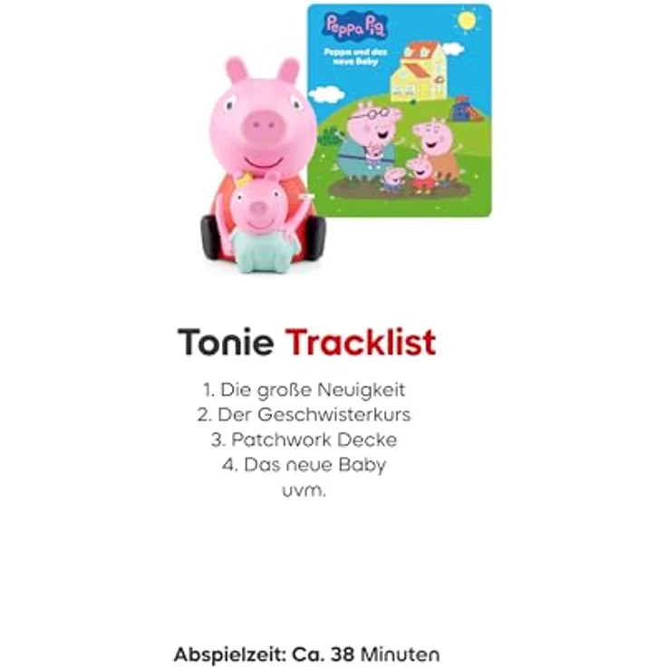 tonies Peppa Pig – Peppa und das Neue Baby, 6 herzerwärmende Geschichten für Toniebox, für Kinder ab 3 Jahren, Spielzeit ca. 45 Minuten – Bild 3