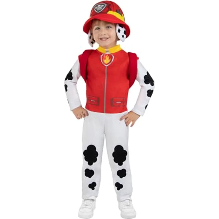 Funidelia Offizielles Marshall Paw-Patrol Kostüm für Kinder, Overall mit Schwanz, Mütze und Rucksack, Größe 3-4 Jahre, rot, für Karneval und Halloween – Bild 1