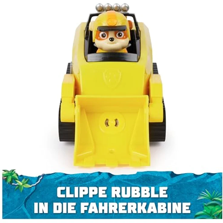 Spin Master Paw Patrol Jungle Pups, Spielzeug-Auto Nashorn-Dozer mit abnehmbarer Rubble-Figur – Bild 7