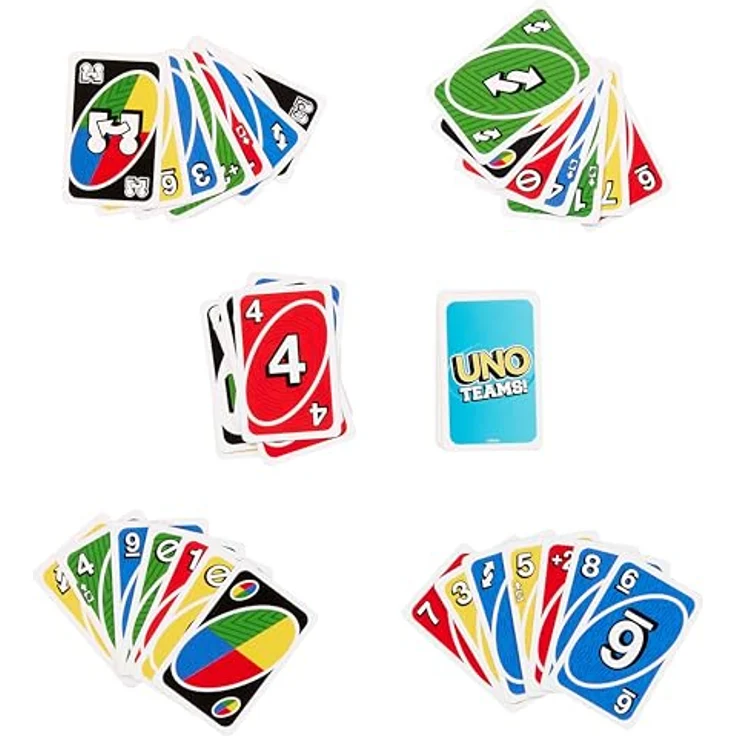 MATTEL GAMES UNO TEAMS Kartenspiel, Mehrfarbig, kooperatives Spiel für 2er Teams mit Sonderkarten und speziellen Regeln – Bild 4
