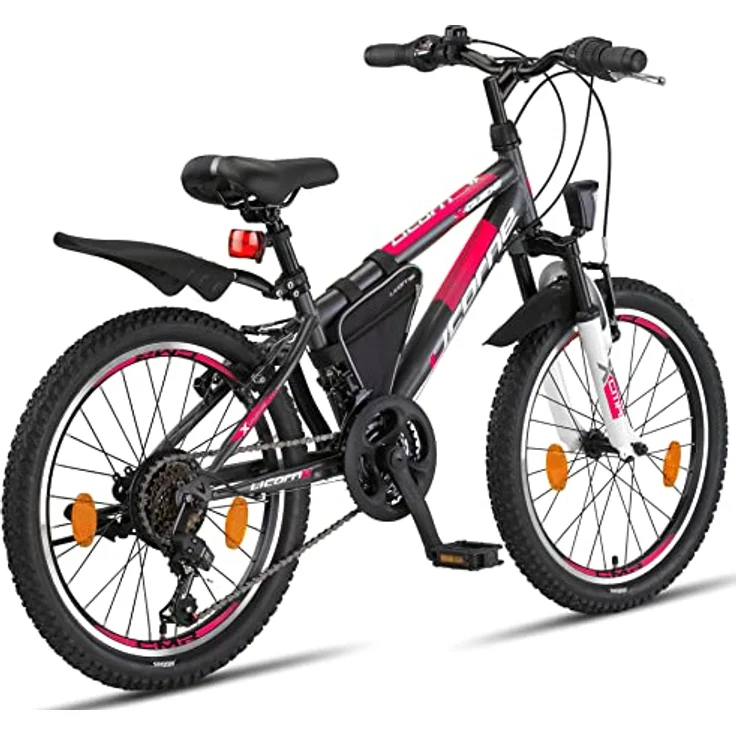 Licorne Bike Guide Premium Mountainbike in 20 24 26 Zoll Fahrrad für Mädchen Jungen Herren und Damen - 21 Gang Schaltung (bei 20 Zoll 18 Gänge) – Bild 4
