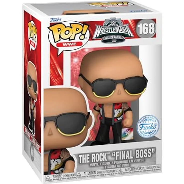 Funko Pop! WWE: The Rock Final Boss - Dwayne Johnson Wrestlemania 40 - Vinyl-Sammelfigur, 9,5 cm - Offizielle Handelswaren für Sammler und Fans – Bild 1