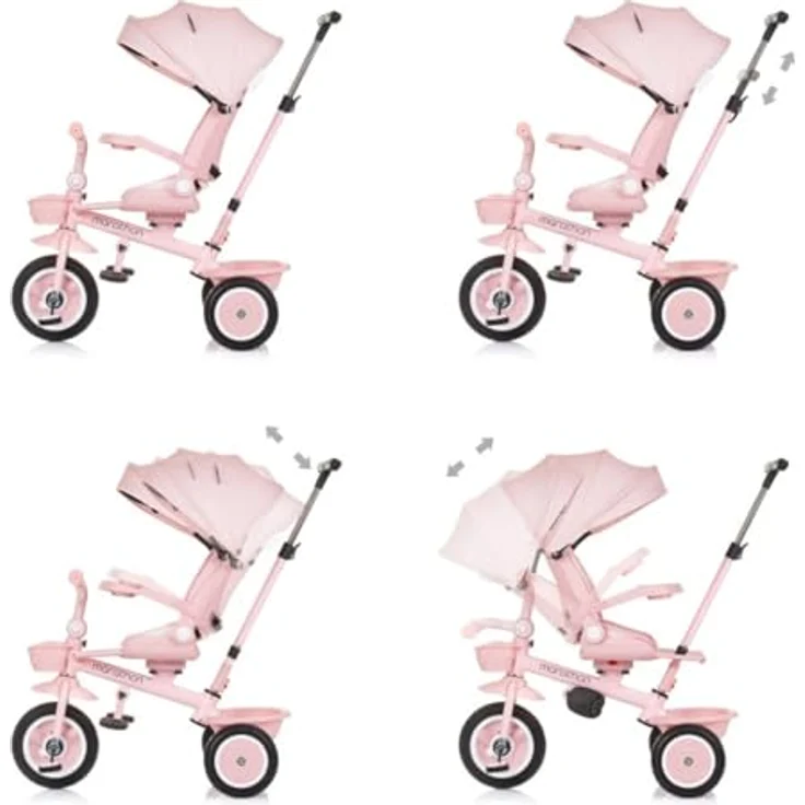 Chipolino Dreirad Tricycle Marathon 2 in 1, Dreirad, Sitz umkehrbar, Gummiräder, Dach, blau – Bild 3