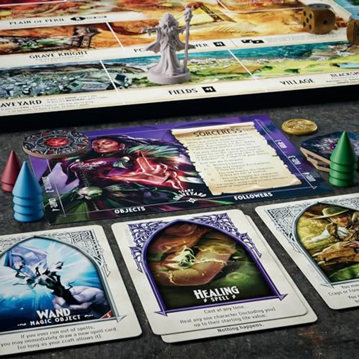 Hasbro Gaming Talisman: The Magical Quest Game, Brettspiel für 2-6 Spieler ab 12 Jahren mit 12 Charakteren und umfangreichen Abenteuerkarten – Bild 10