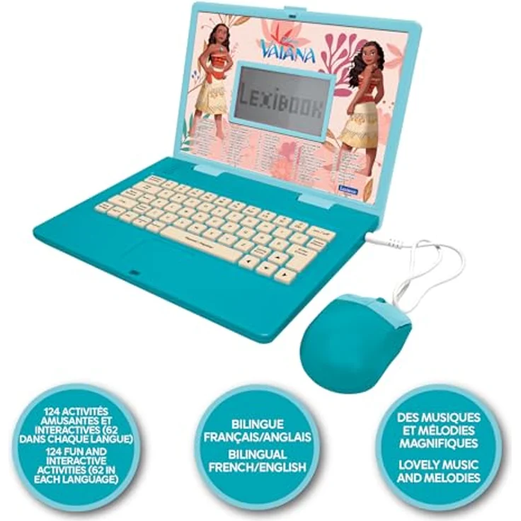 Lexibook Vaiana, Pädagogisches Spielzeug für Kinder ab 6 Jahren, interaktive Lernumgebung in Französisch und Englisch, LCD-Bildschirm – Bild 2