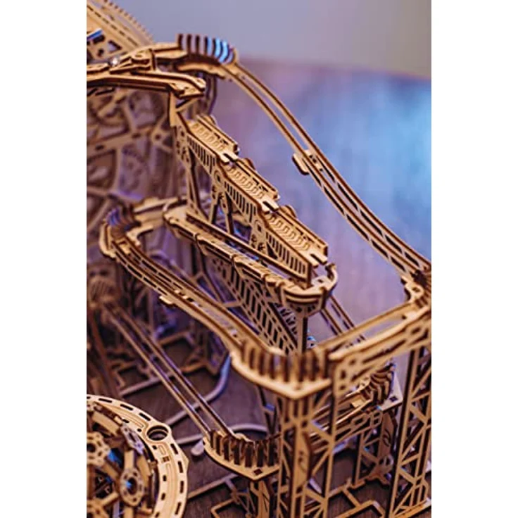Wood Trick Galaxy Marble Run 3D Holzpuzzles zum Bauen für Erwachsene und Kinder - Elektrisch angetrieben - Holzmodellbausätze für Erwachsene und Jugendliche zum Bau einer Achterbahn – Bild 5