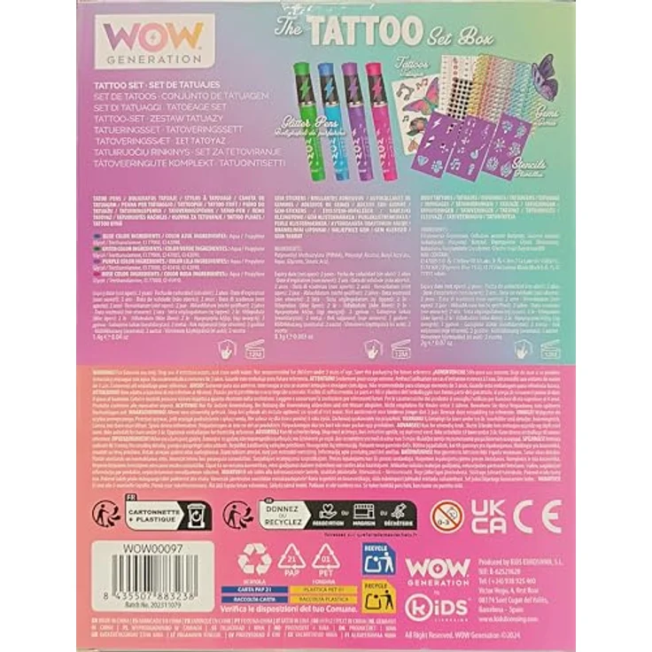 Kids Euroswan Sticker WOW Generation - Tattoo Set Box - Kreatives Sticker-Set in bunter Vielfalt – Bild 3