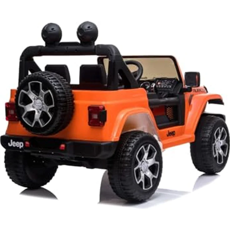 Beneo RIRICAR Elektroauto für Kinder Jeep Wrangler 12V, orange, 2-sitzer mit 2,4-GHz-Fernbedienung, Bluetooth-Radio, Lithium-Akku und EVA-Rädern, geeignet für Kinder von 3-8 Jahren – Bild 6