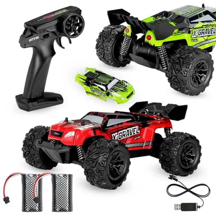 Overmax X-Gravel RC Auto 1:20, ferngesteuertes Offroad-Auto mit 2 Karosserien, 2WD bis 20 km/h, 2,4 GHz Steuerung, geeignet für Indoor & Outdoor, ab 8 Jahren
