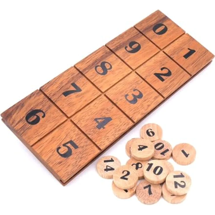 ROMBOL 15 - taktisches Zähl- und Rechenspiel für Kinder und Erwachsene, Holzspiel aus Helvea und Samena-Holz, 100 Punkte Ziel, 2 Spieler – Bild 2