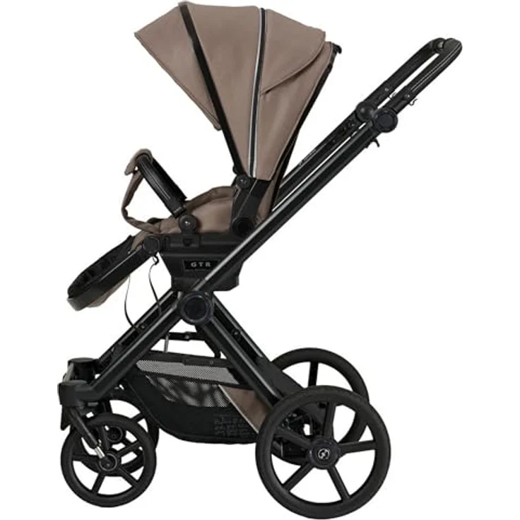 Hartan Kinderwagenset IVY GTR Outdoor, 3-teilig, Cappuccino, mit Federung, 5-Punkte-Gurt, faltbarer Babywanne und kugelgelagerten Rädern, Made in Germany – Bild 5