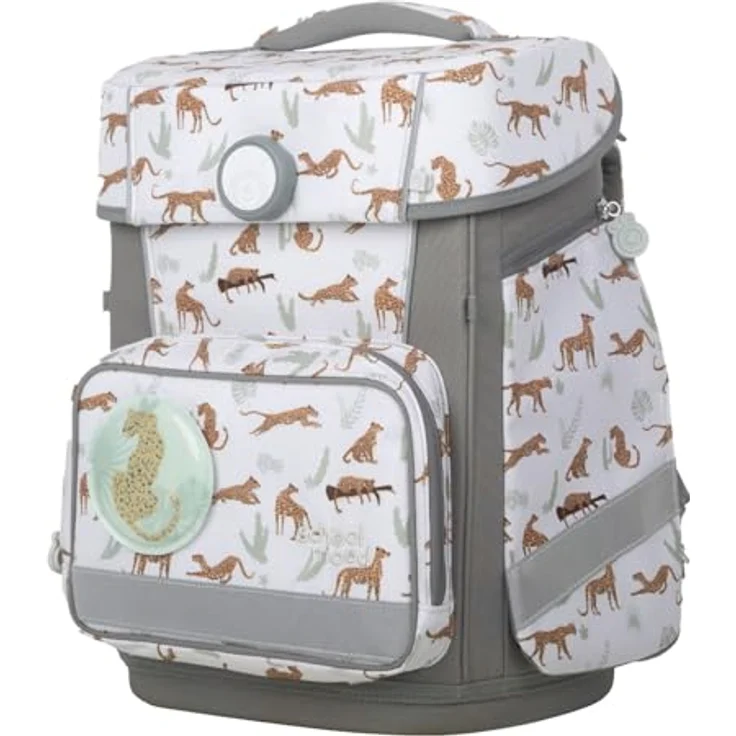 SCHOOL-MOOD Champion Maxx, Schulranzen mit retroreflektierenden Flächen und Wasserundurchlässigem Boden, Leopard – Bild 3