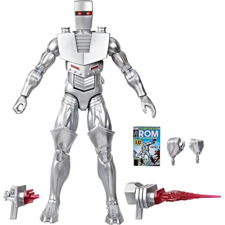 Marvel Legends Series Rom: Spaceknight Action-Figur, 15 cm, silber-glänzende Rüstung, 6 Accessoires, über 20 bewegliche Punkte – Bild 1