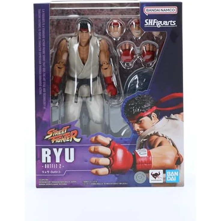TAMASHII NATIONS S.H.Figuarts Actionfigur, Street Fighter Ryu - Outfit 2 (Classic Outfit), ca. 15 cm, inkl. Hadoken-Effekt-Set und optionale Ausdrücke – Bild 2